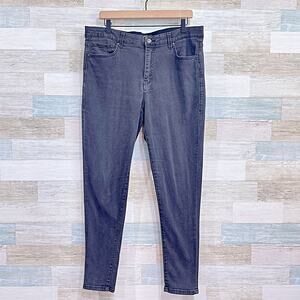 LULAROE Slimming Magic Waistband Skinny Jeans Faded Black Stretch Womens 34 16